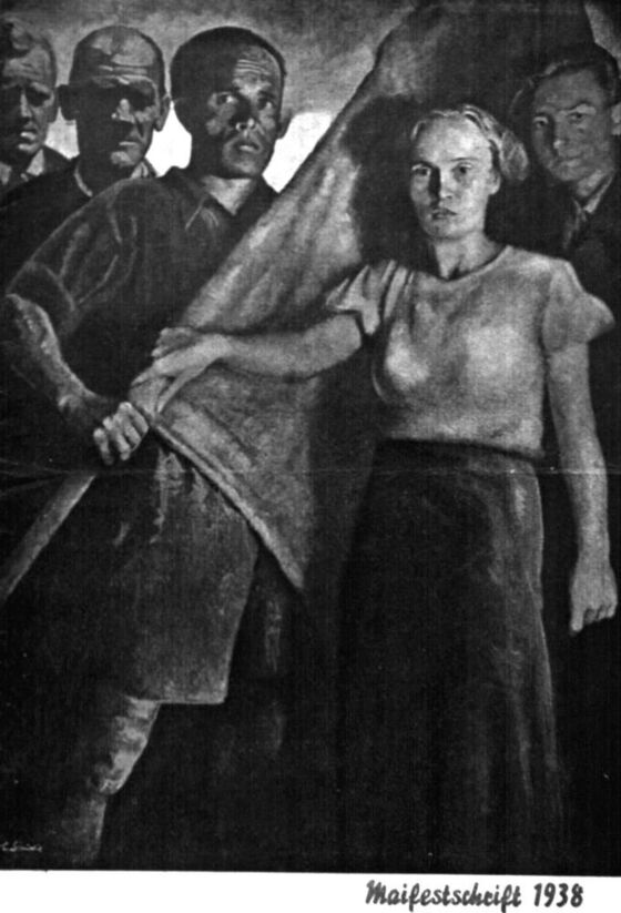 Das Titelblatt der Maifestschrift 1938 ist die Wiedergabe eines Ölgemäldes von Ernest Neuschul